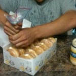 Cream filled donuts with the filling replaced with Mayonnaise.